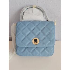 NEW Kate Spade Natalia Square Quilted Leather Crossbody Purse Handbag Blue